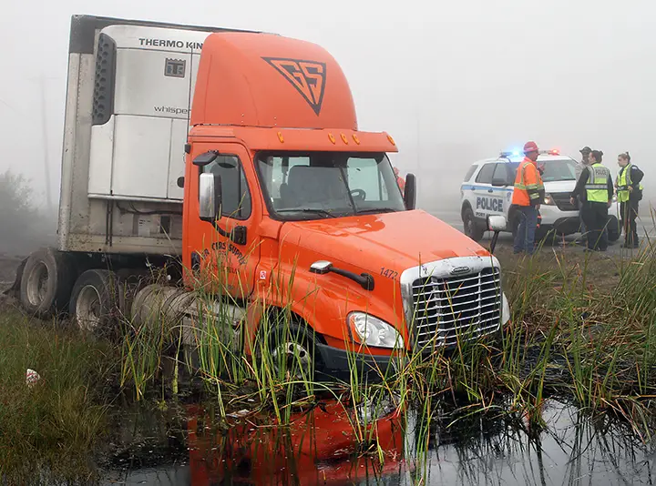 Tractor trailer runs off State Hwy. 361