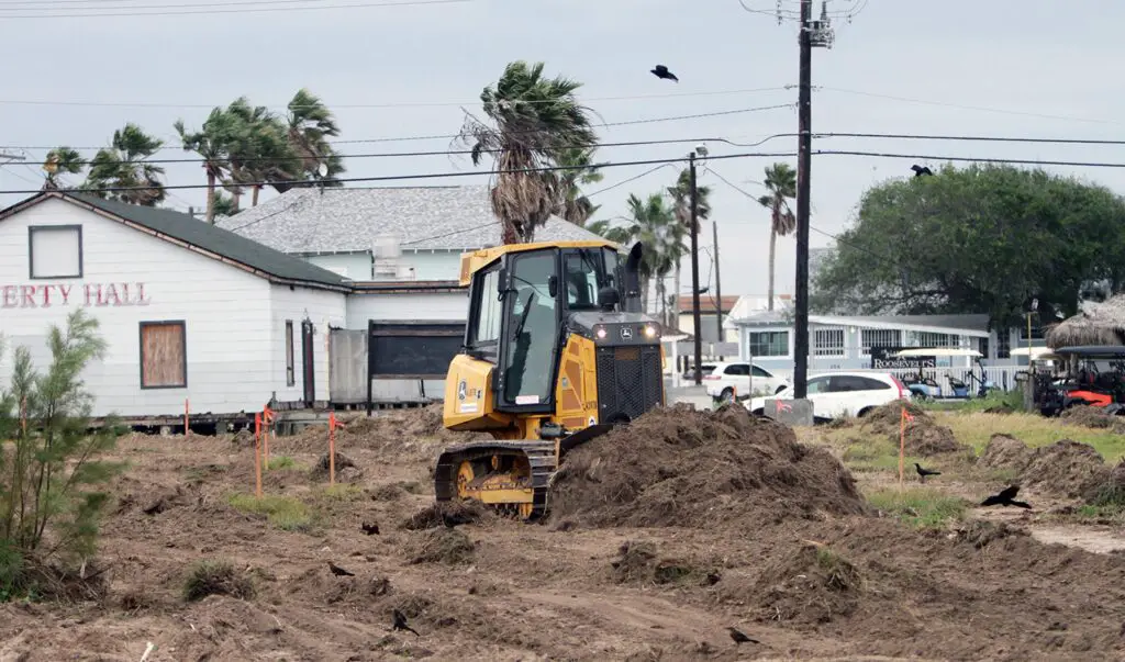 The development will be located at the corner of North Alister Street and Cotter Avenue. The venue will consist of small restaurants, an open greenspace with outdoor seating, a threestory structure with bars and seating, a stage and more. Pictured to the left is groundwork taking place at the site in March. Staff photo by Dan Parker